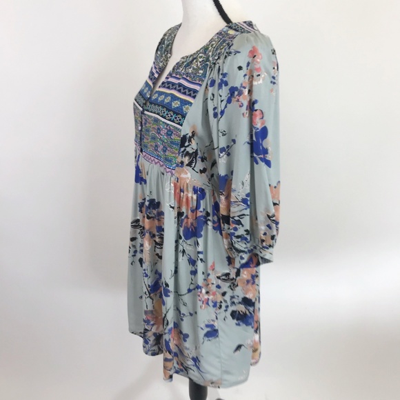 Umgee Sage V-Neck Floral Peasant Dress M LAST ONE - Picture 3 of 8